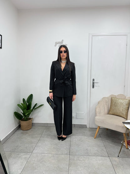 Tailleur Gessato Nero