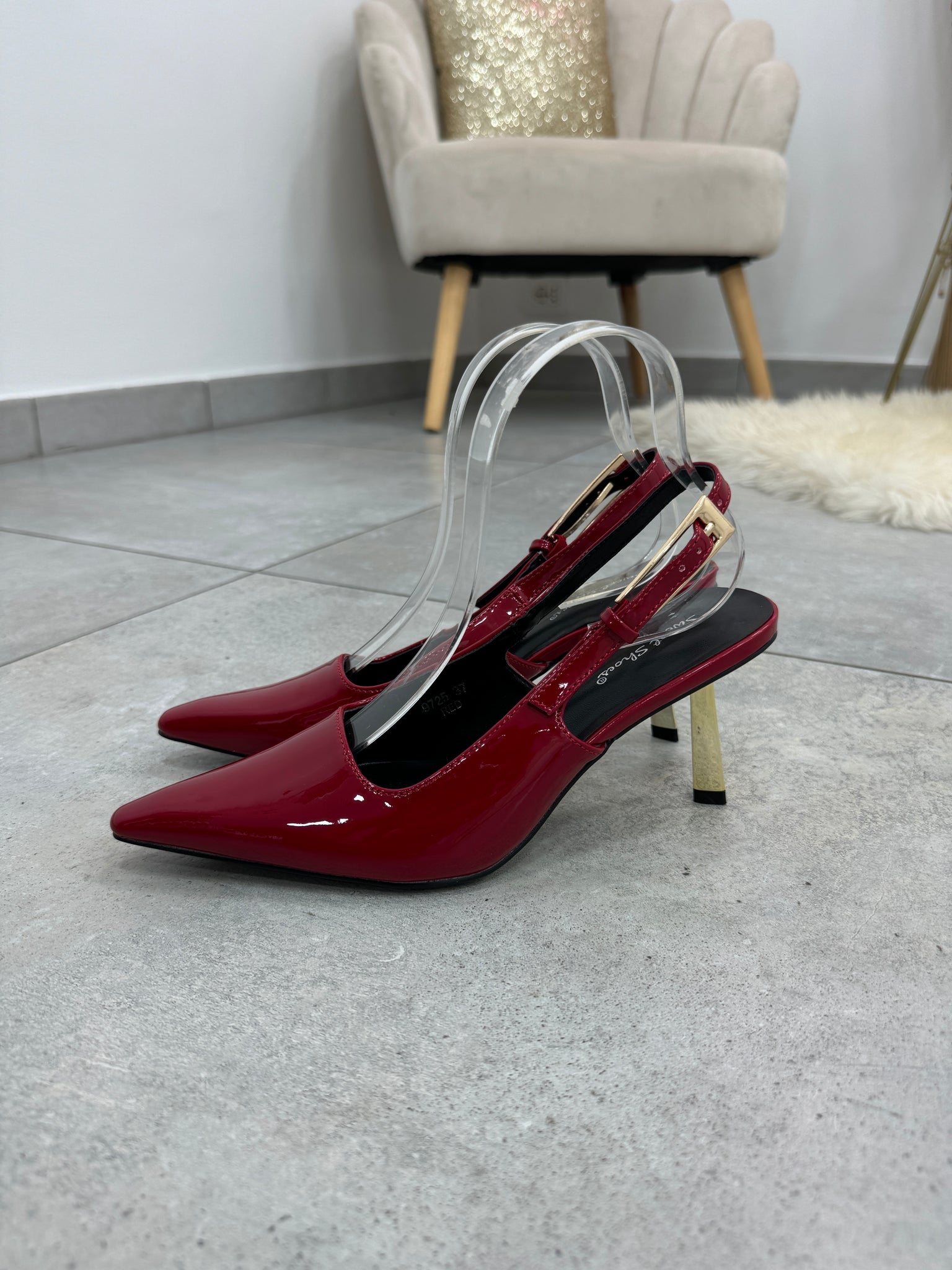 Slingback Vernice Rouge