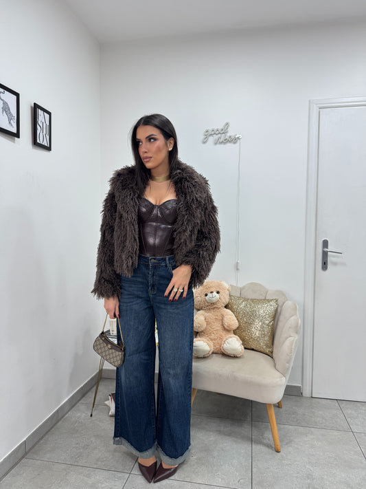 Ecopelliccia Crazy Marrone