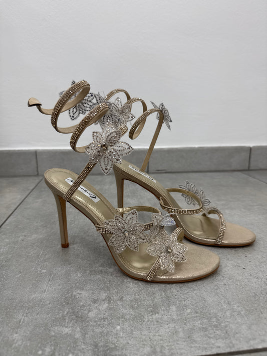 Sandali Flowers Gold