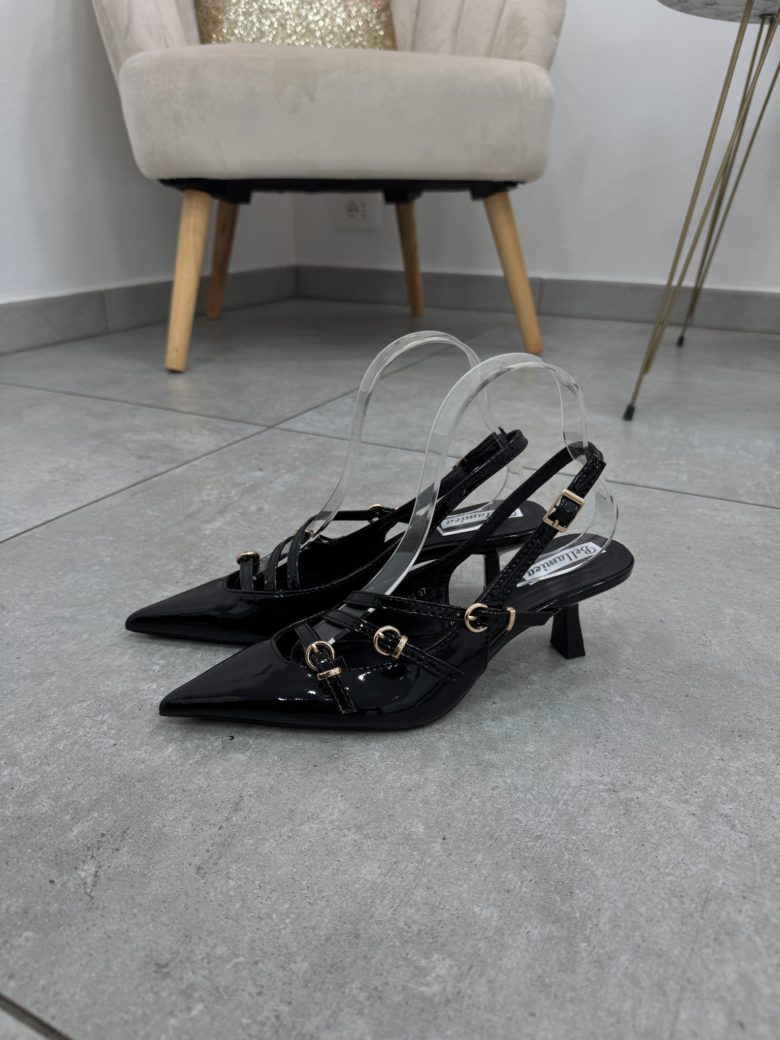 Slingback Vernice Tris