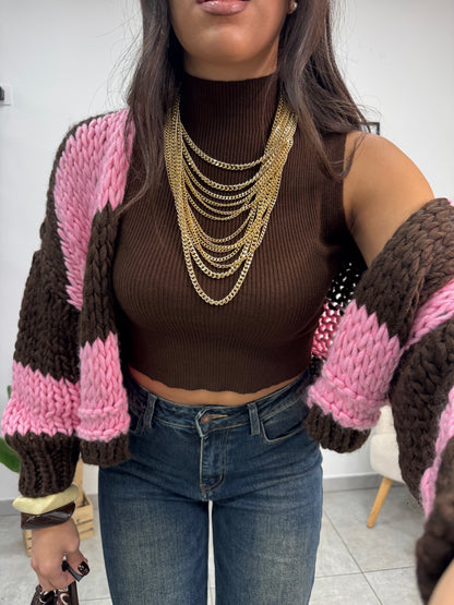 Cardigan Fluffy Rosa