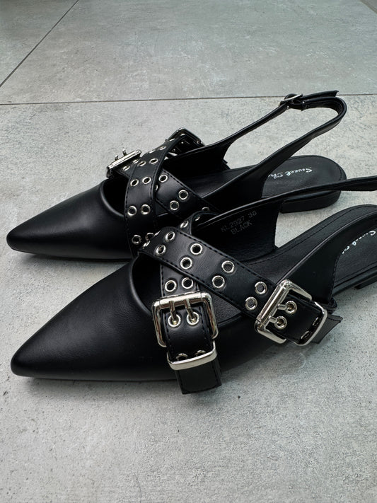 Flat Slingback Nero