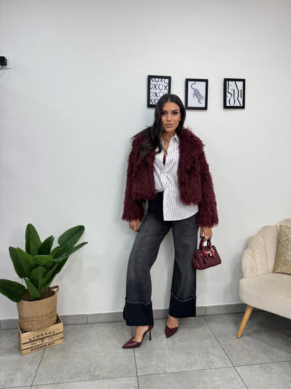 Ecopelliccia Crazy Bordeaux