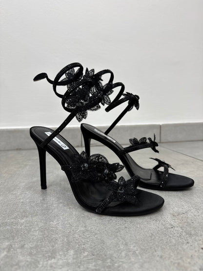Sandali Flowers Black