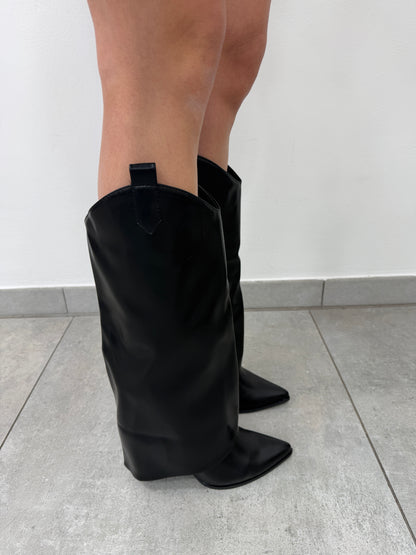 Stivali Risvolto Nero