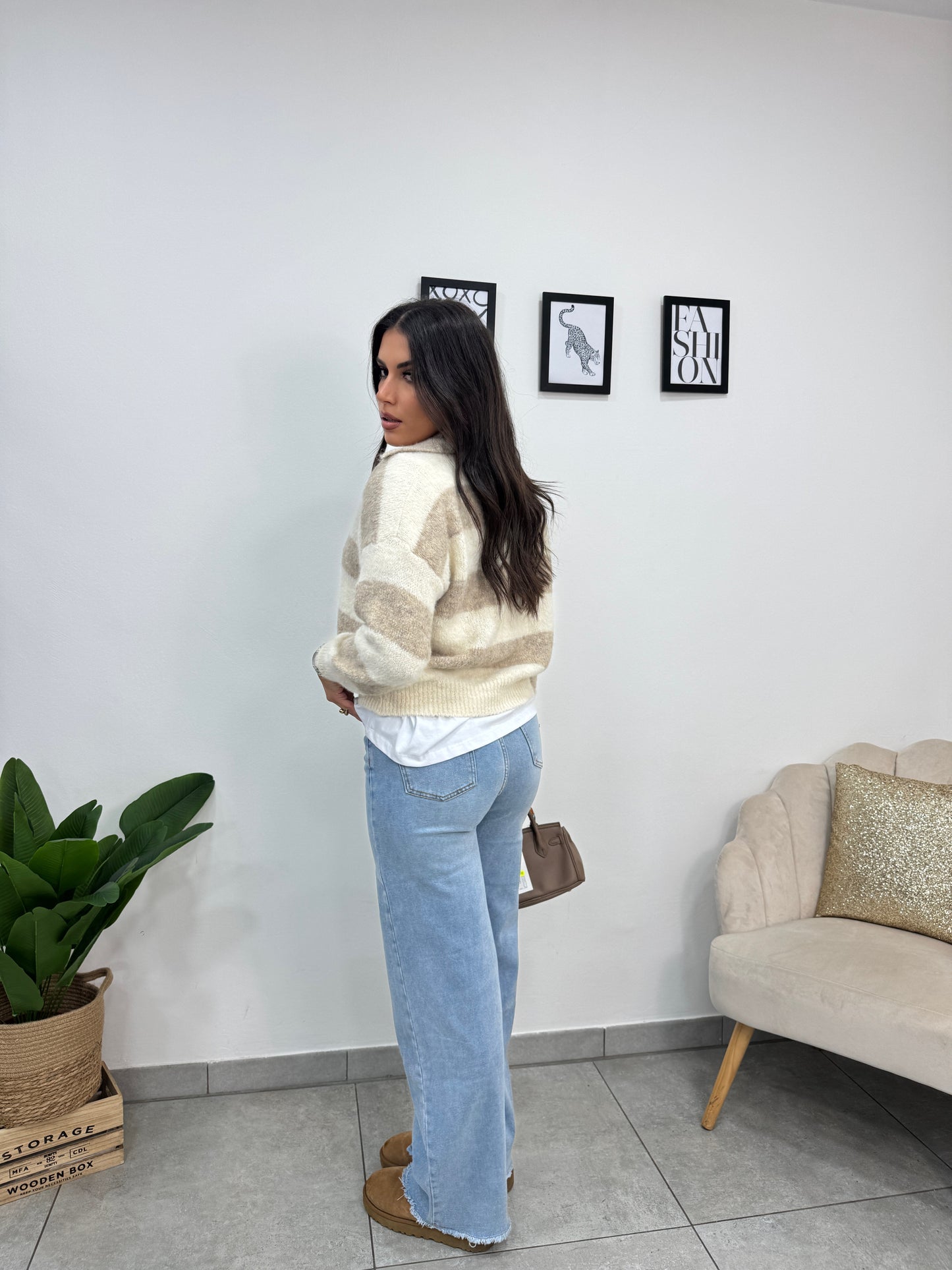 Pull Polo Beige Panna