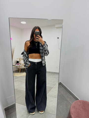 Jeans Grey Fake Slip