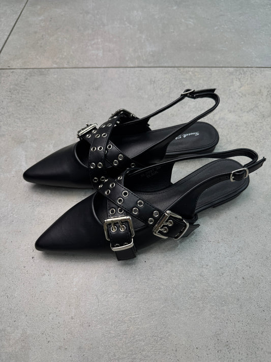 Flat Slingback Nero