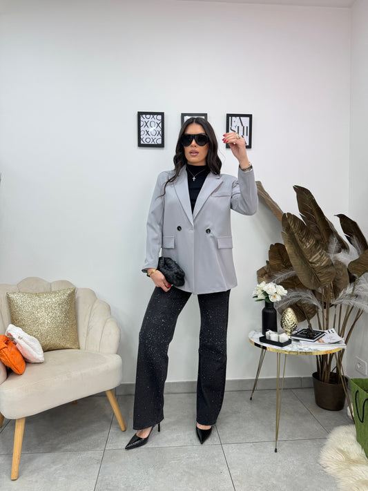 Blazer Over Doppiopetto Grigio