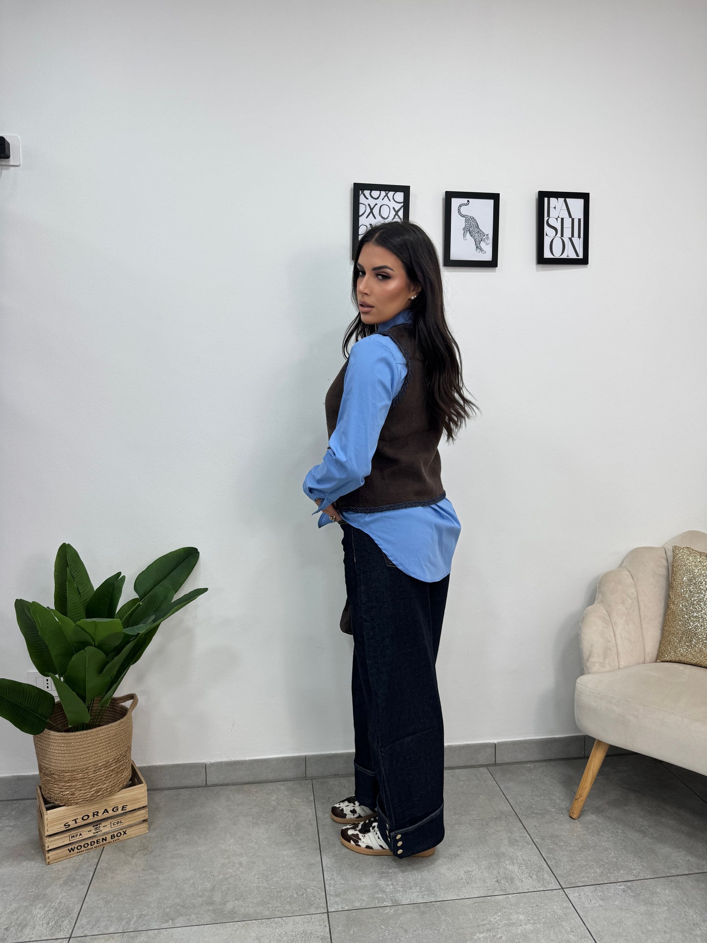 Camicia Cotone Celeste