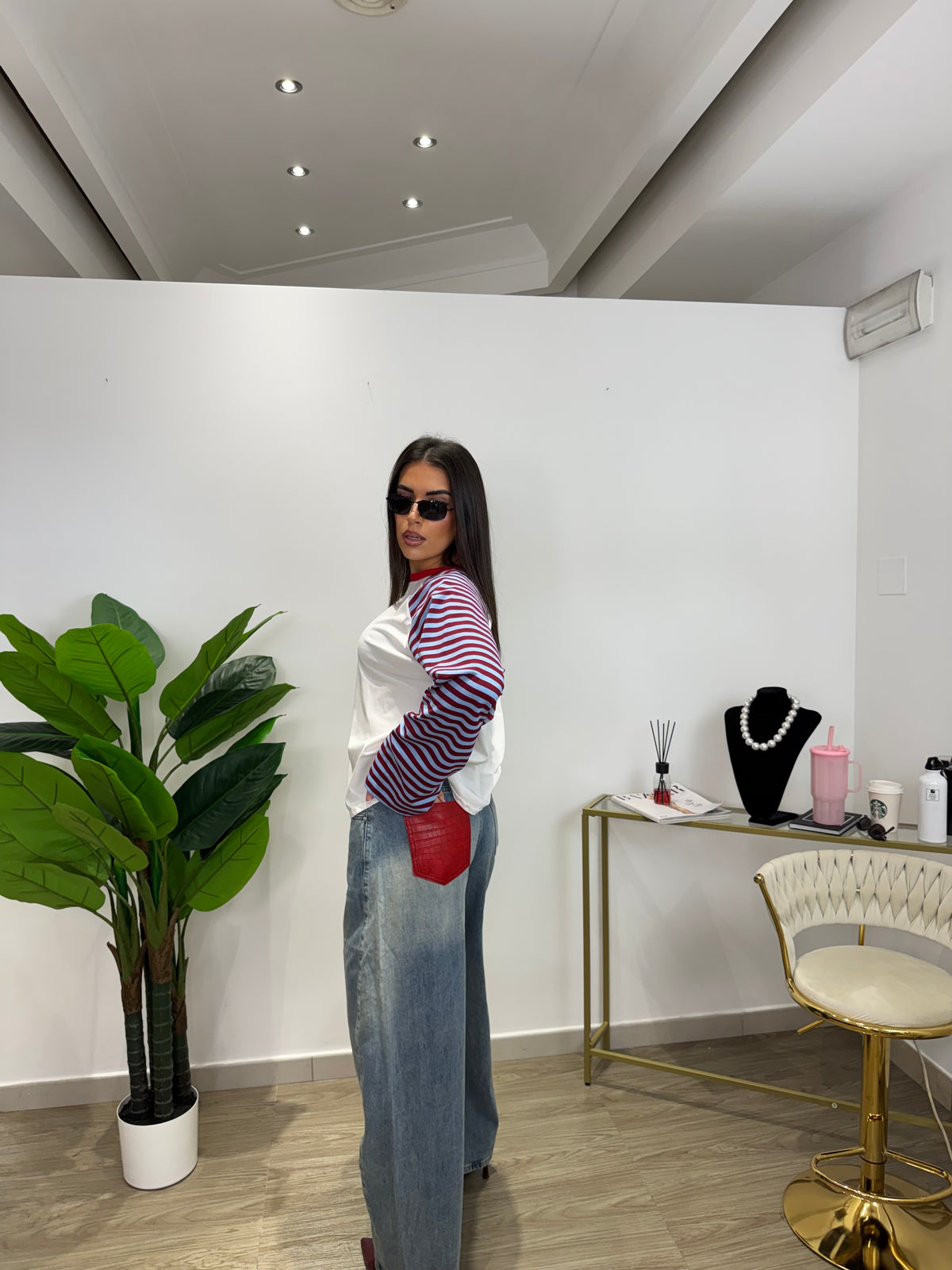 Jeans Balloon Rouge