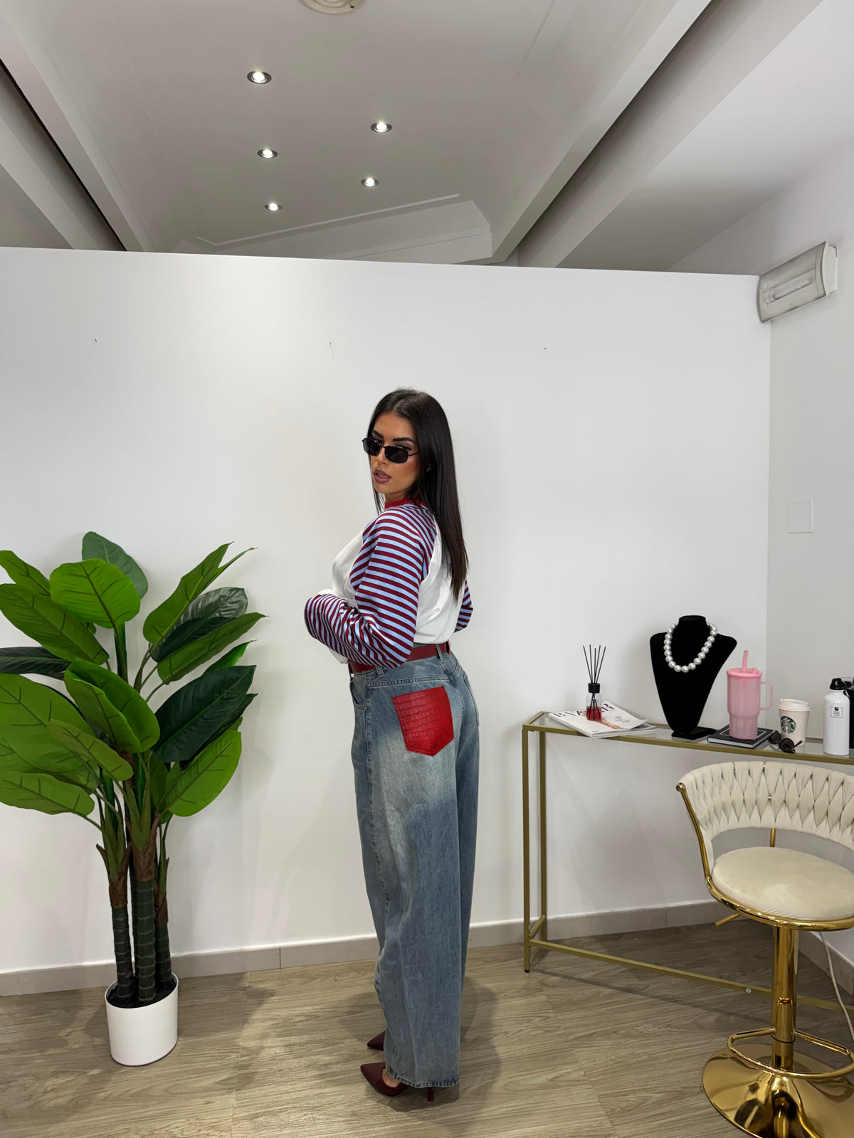 Jeans Balloon Rouge